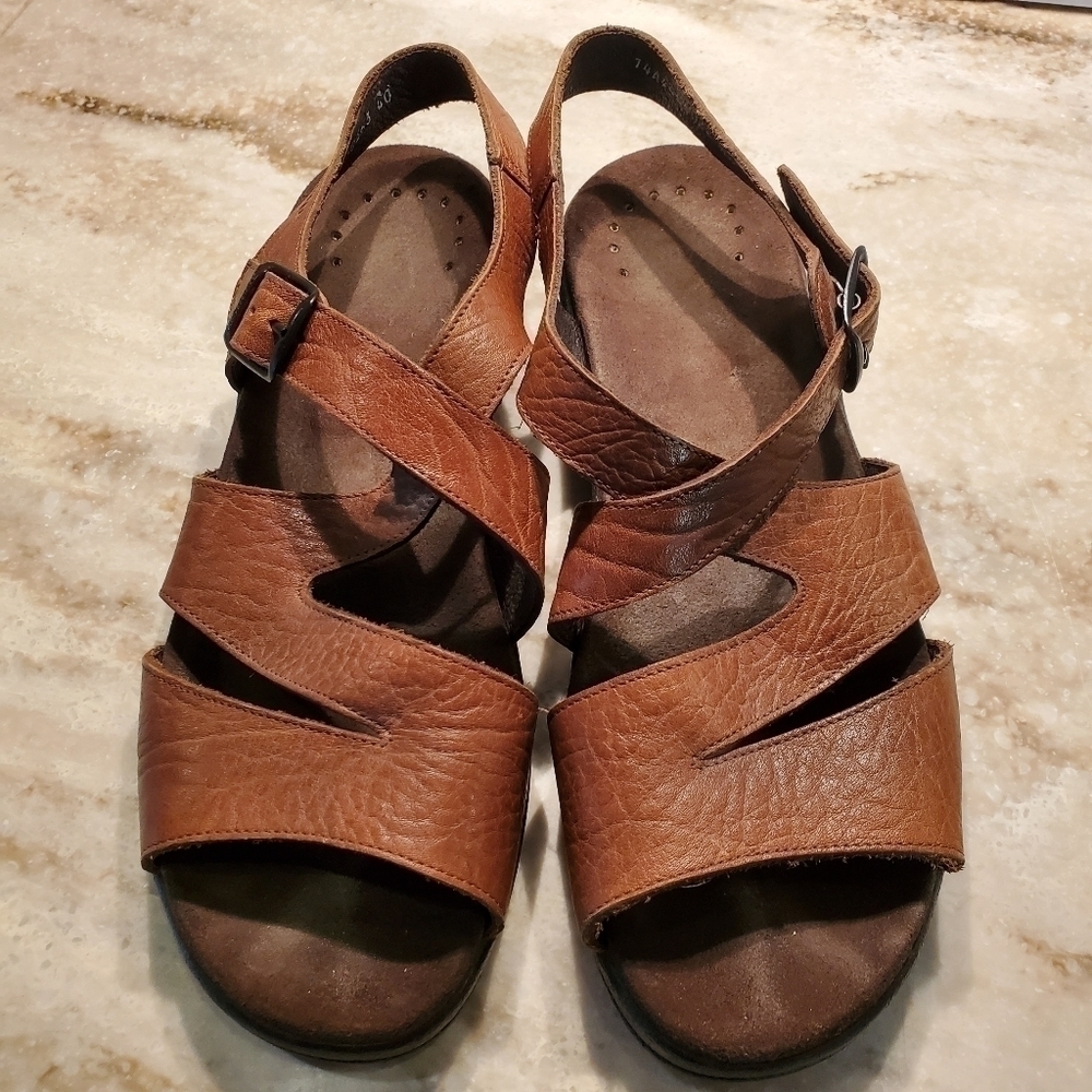 Mephisto Leather Strappy Comfort Sandals - Picture 3 of 9